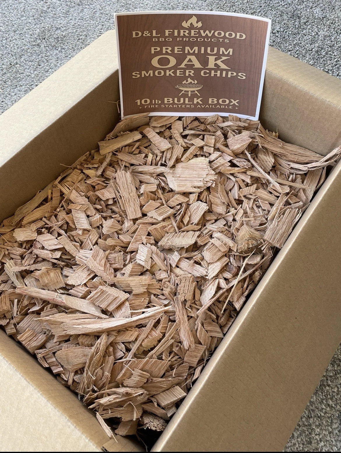 Premium Oak BBQ Smoking Chips 10lbs (1200 Cu In) -D&L BBQ PRODUCTS