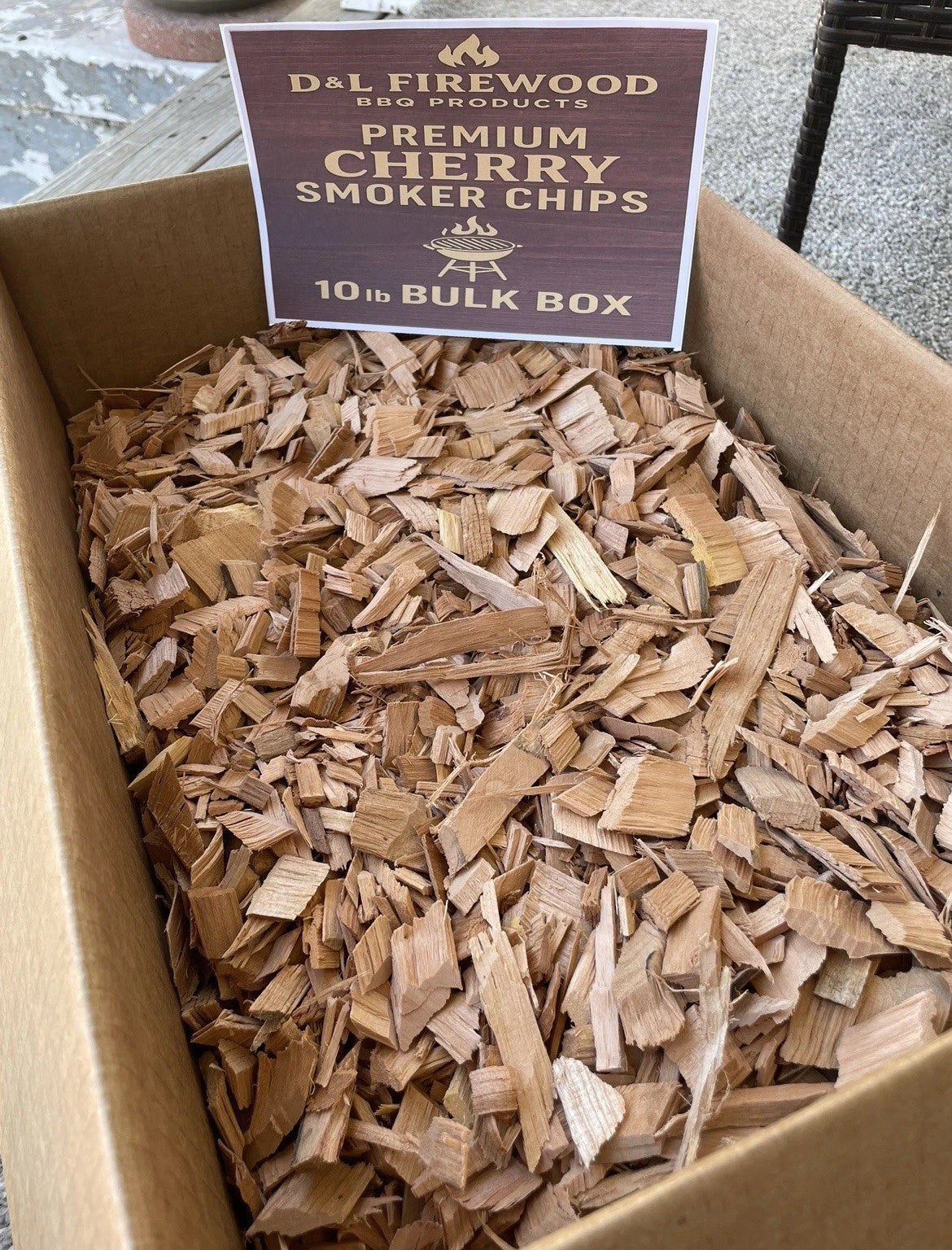 Premium Cherry BBQ Smoking Chips 10lbs (1200 Cu In)- For BBQ Smokers & Grills