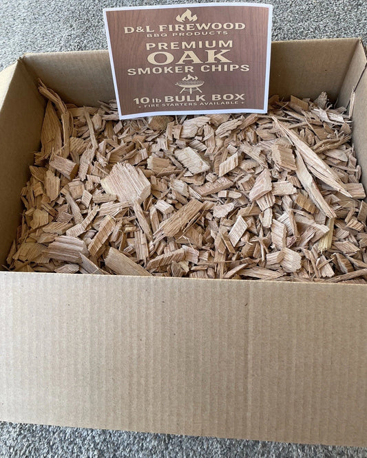 Premium Oak BBQ Smoking Chips 10lbs (1200 Cu In) -D&L BBQ PRODUCTS