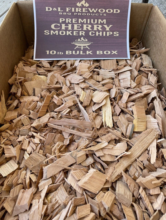 Premium Cherry BBQ Smoking Chips 10lbs (1200 Cu In)- For BBQ Smokers & Grills