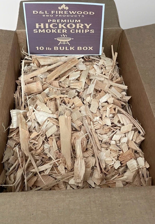 Premium Hickory BBQ Smoking Chips 10lbs (1200 Cu In) - D&L BBQ PRODUCTS